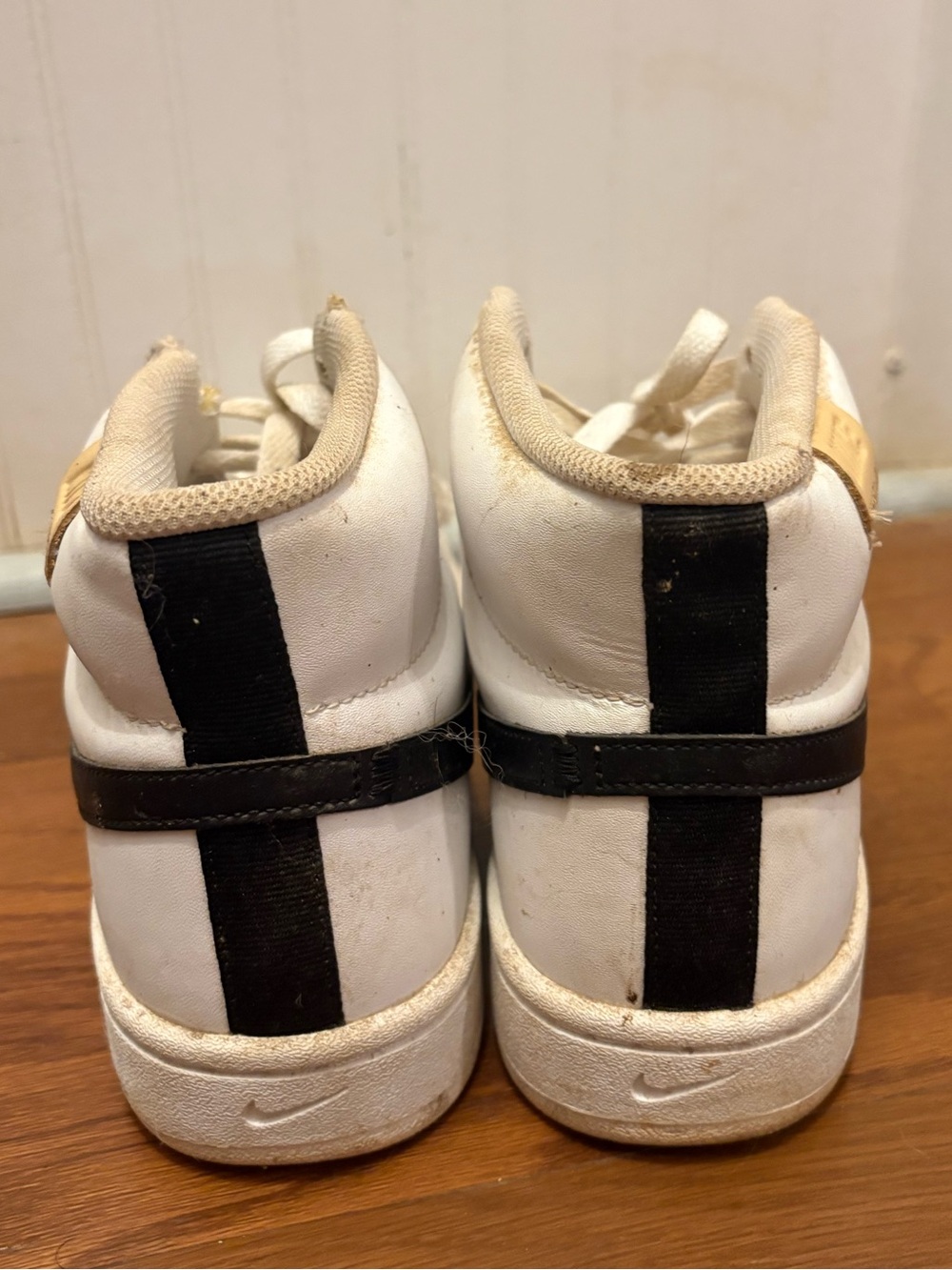 Nike White and Black High-Top Sneakers